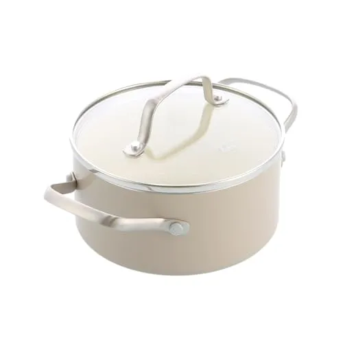 GreenChef Nordics Keramik-Antihaft-Kochtopf, 16 cm/1,58 l, Induktionsgeeignet, Edelstahlgriff, PFAS-frei, Ofenfest bis 220 °C, Spülmaschinenfest, Cremefarben