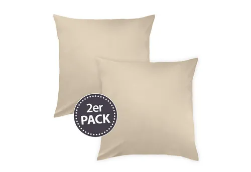 TRAUMSCHLAF Bettwäsche Pure Mako Satin, 2-teilig, taupe - Hochwertige 2-teilige Bettwäsche aus 100% Baumwolle, atmungsaktiv und pflegeleicht. Mit praktischem Reißverschluss für einfachen Bezugwechsel.