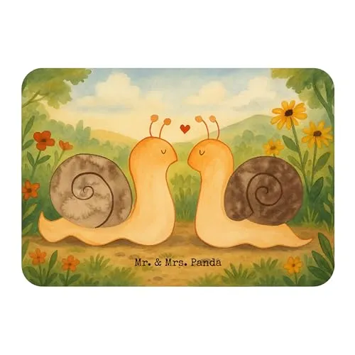Mr. & Mrs. Panda Magnet Schnecken Liebe Design - Geschenk, zettelhalter, glücklich, Paar, Zufrieden, whiteboardmagnet, Fridge, Pärchen, Kühlschrankmagnet, Freundin, wandmagnet, Verliebt
