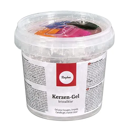 Rayher Hobby 3130000 Kerzen-Gel, Dose 300 g/ ca.365 ml, transparent, kristallklares Kerzenwachs zum schmelzen, kann gefärbt werden, Kerzen gießen, farblos
