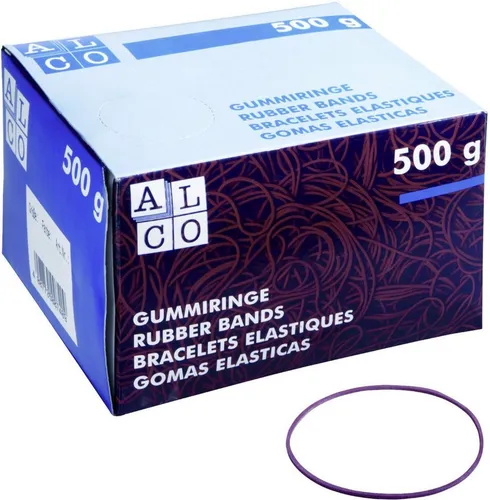 ALCO Gummibänder Gummiring Naturkautschuk 25mm rot 500g
