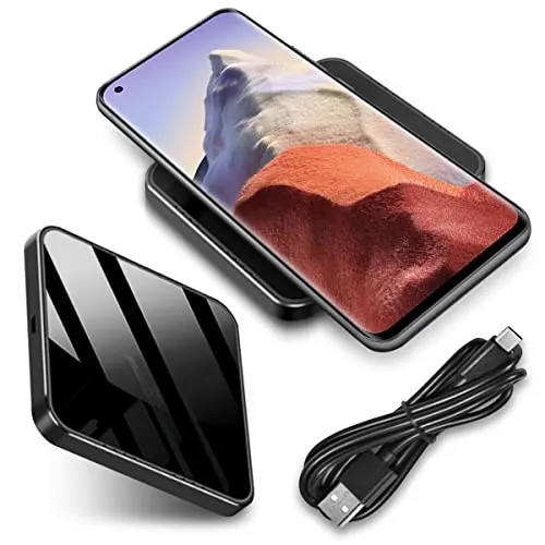 Qi Induktive Ladegerät kompatibel für Xiaomi 15 14 13 12 11 Ladestation 15W 10W 7,5W 5W Kabelloser Universal Charger, Modell:M08_15W_Schwarz