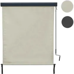 Vertikalmarkise HWC-F42 - Senkrechtmarkise mit UV-Schutz - Markisen für Balkon und Fenster mit 50% UV-Schutz, wasserfestem Stoff und TÜV Rheinland-geprüfter Qualität. Ideal für sonnige Sommertage, Maße: 250x140cm.