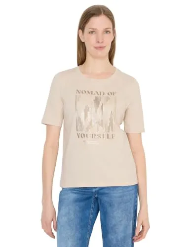 Damen T-Shirt mit Frontprint - Stylisches Baumwollshirt mit Rundhalsausschnitt, ideal für den Alltag. Bequem und weich für ein angenehmes Tragegefühl.