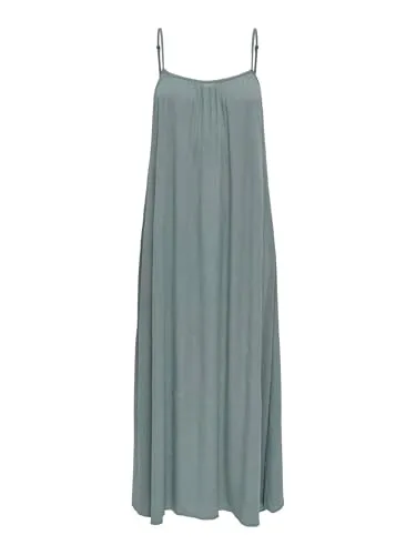 ONLY Onlniki Strap Maxi Dress WVN - Freizeitkleider für Damen, Langes, elegantes Kleid mit kleinem Stehkragen und Knopfleiste, ideal für sommerliche Anlässe.