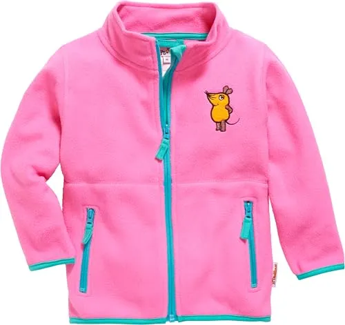 Playshoes Fleece-Jacke Unisex Kinder Outdoor-Oberteil, pink Die Maus, 80