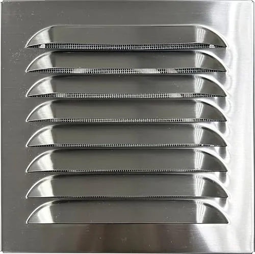 Upmann 54517 V2A eckig mit Stutzen DN 150 Wetterschutzgitter