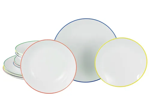 CreaTable Luna Color Line Tellerset 12-tlg in weiß von CreaTable