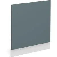 Vicco Frontblende R-Line, Geschirrspüler Fronttür, Blau-Grau/Weiß, 60 cm - Küchenmöbel: Hochwertige, melaminharzbeschichtete Frontblende für Geschirrspüler, pflegeleicht und umstellbar – ideal für individuelle Küchengestaltung.