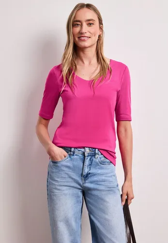 Damen Basic T-Shirt V-Neck Unifarbe