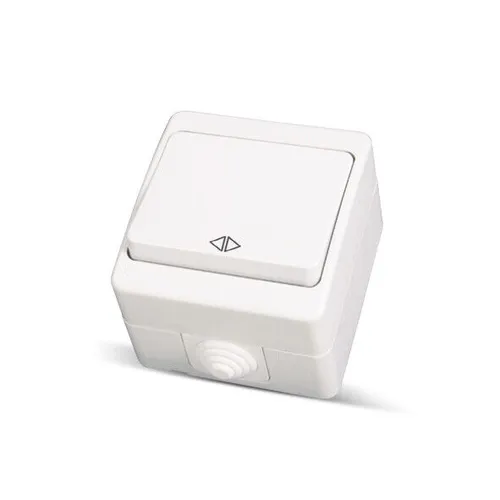 IP54 Kreuzschalter Feuchtraum Schalter Aufputz Weiss Gunsan 01071100100135