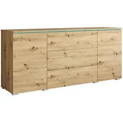 P & B Sideboard Vera, Eiche Artisan, Holzwerkstoff, 2 Fächer, 3 Schublade(n) Schubladen, 150x67.9x39.5 cm, Fsc, stehend, Wohnzimmer, Kommoden & Sideboards, Sideboards