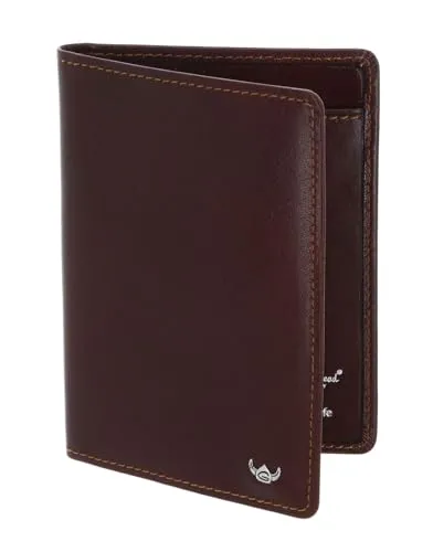 Golden Head Colorado RFID Protect ID Wallet Tobacco - Ausweistaschen mit RFID-Schutz, übersichtliche Fächervielfalt für schnellen Zugriff auf Dokumente, kompakte Maße: 9 x 12 x 1,5 cm.