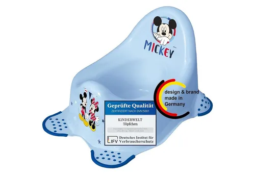 KiNDERWELT Töpfchen Töpfchen Disney Micky Maus blau für Babys und Kinder stabiler Babytopf