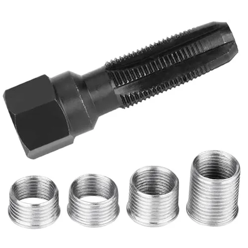 CLKE Reparatur-Set für Zündkerzengewinde, M14 x 1,25, Reparatur M14-Gewinde, mit 4 Zubehörteilen, Gewinde-Reparatur, Glühkerzen