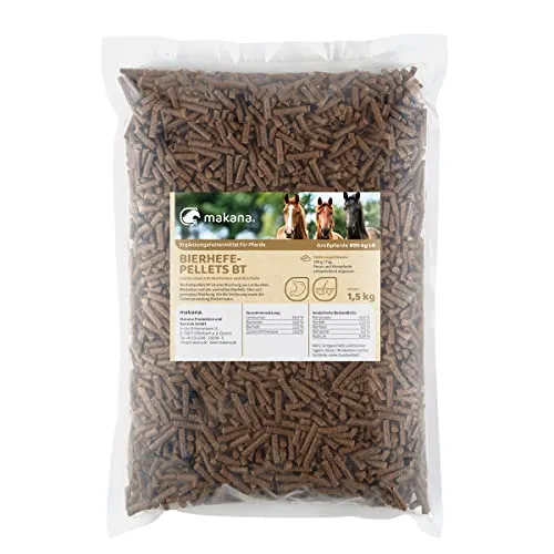 Makana Bierhefepellets BT (Biertreber) für Pferde, mit Leinkuchen, 1,5 kg Beutel