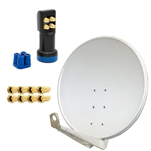 PremiumX Deluxe SAT Anlage 100cm für 4 TV Receiver von PremiumX