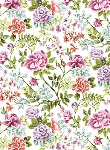 Wachstuchtischdecke Wachstuch in 1,4m Breite Verschiedene Designs PVC Tischdecke Garten Küche Länge wählbar (Flowers, 100)