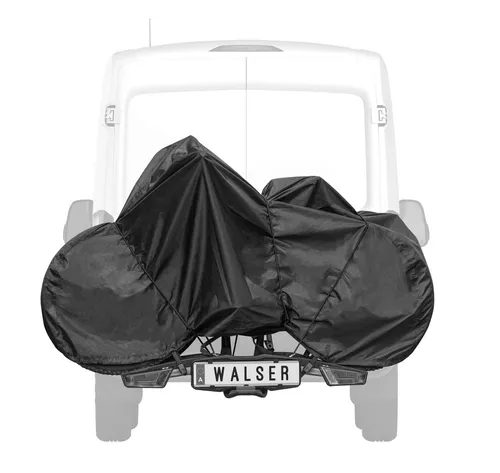 Walser Fahrradabdeckung für 2 Fahrräder - Fahrradkoffer & Fahrradtransporttaschen - 100% wasserdicht, schützt Fahrräder zuverlässig vor Regen, Schmutz und UV-Strahlen, ideal für Wohnmobile und Fahrradträger.
