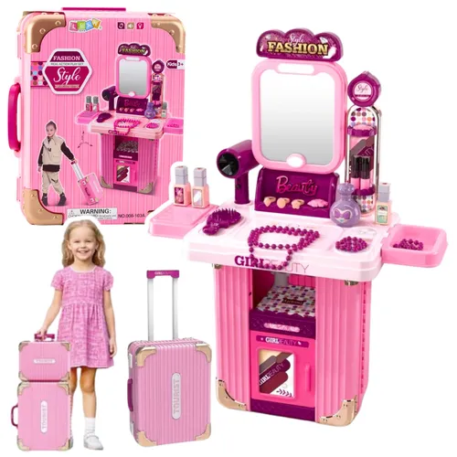 Wisam Lernspielzeug Schminktisch-Make-up-Set im Koffer, Rosa