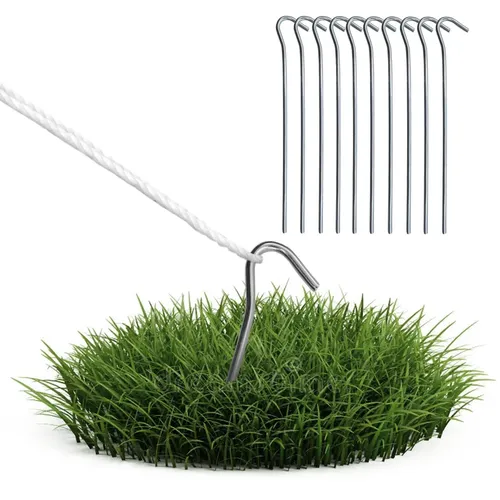 10x Zeltheringe 18cm Stahl verchromt Erdnägel Tent Pegs Zeltnägel Zelthaken