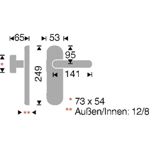 Si-Drückergrt. FH Langschild PZ88 VK8,5 Paris E-Matt