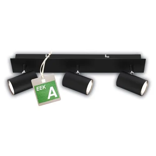EEK A Deckenstrahler - Schwenkbare Deckenleuchte für Wohnzimmer - Moderne 3-flammige Deckenlampe mit 450 Lumen pro Lampe, energieeffizient und langlebig mit 50.000 Stunden Lebensdauer, ideal für gezielte Beleuchtung in jedem Raum.