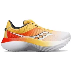 Saucony Kinvara Pro Damen Laufschuhe, Flachs/Infrarot, 42 EU - Innovative SPEEDROLL-Technologie für mühelose Geschwindigkeit, kombiniert mit Dual-Dämpfung für Komfort und Stabilität beim Laufen.