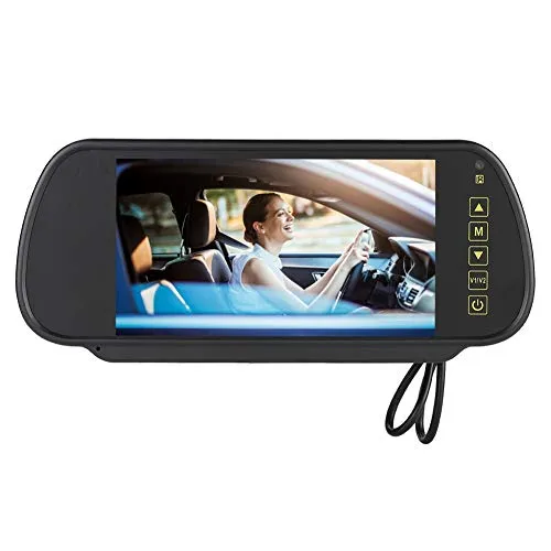 Zoll Auto Rückspiegel Display, 800x480 HD LED Einparkhilfe Bildschirm Monitor für VCD/DVD/GPS/Auto-Rückfahrkamer Frontkamera 7