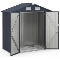 COSTWAY Gerätehaus Metall - Wetterfester Geräteschuppen mit abschließbaren Türen - Geräteschuppen mit 3,44 m³ Lagerkapazität, ideal für Gartenutensilien. Wetterfestes, rostfreies Metall und 4 Lüftungen sorgen für optimale Lagerbedingungen.