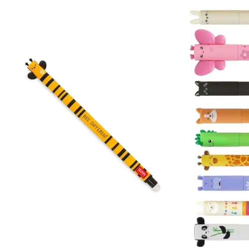 LEGAMI Gelstift Vario Biene | Erstelle dein persönliches Set | radierbare Thermotinte | 0,7 mm Spitze | in vielen verschiedene Motive | inkl. Radierfunktion | für Schule & Büro