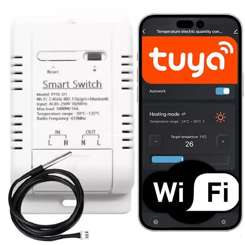 Sone Smart One WLAN Temperaturfühler mit externem Sensor – Intelligentes Thermostat für Smart Home
