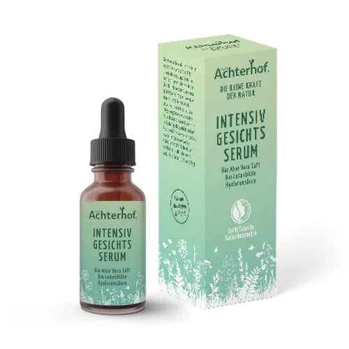 Intensiv Gesichtsserum 30ml | Bio Aloe Vera, Lotusblüte & Hyaluronsäure - Tagespflege mit zertifizierter Naturkosmetik, die deine Haut intensiv mit Feuchtigkeit versorgt und schnell einzieht – ideal für alle Hauttypen.