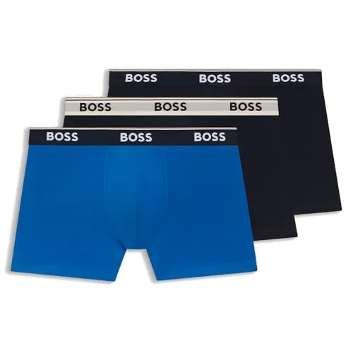 BOSS BoxerBr 3P Power 10276620 01 - Hochwertige Unterwäsche im 3er-Pack, gefertigt aus 95 % Baumwolle für hohen Tragekomfort und 5 % Elastan für optimale Passform.