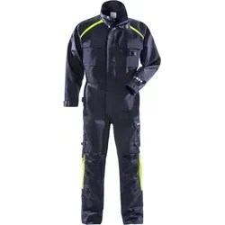 Fristads Flame Schweißer-Overall 8030 FLAM 100338 - marineblau - L - Robuster Schweißer-Overall mit flammhemmenden Eigenschaften und zahlreichen praktischen Taschen. Ideal für den professionellen Einsatz und für 50 industrielle Wäschen zugelassen.