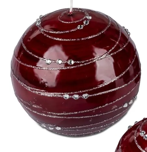 Bollweg/Formano Kerze Kugelkerze Spirale rot-silber 6cm 123g (Grundpreis 1kg: 88,54 EUR)