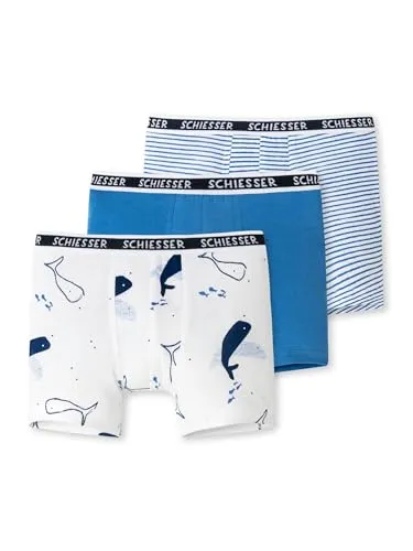 Schiesser Jungen 3 Pack Boxershorts - 95/5 Organic Bio Baumwolle - Hochwertige Boxershorts für Jungen im praktischen Dreierpack aus hautfreundlicher Organic Cotton für höchsten Tragekomfort und perfekte Passform.