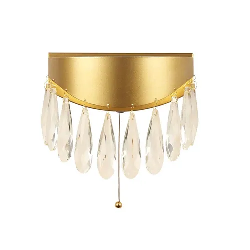 Moderne Wandleuchte mit Glaskristallen und Edelstahl von Searchlight