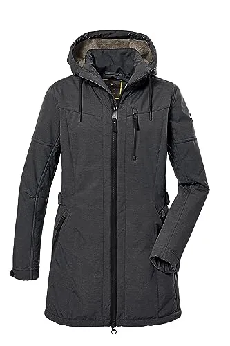 G.I.G.A. DX Damen Softshellparka mit abzippbarer Kapuze - Funktionsjacke, wetterfest und atmungsaktiv, mit kuscheligem Teddyfell für optimalen Komfort und Schutz bei jedem Wetter.