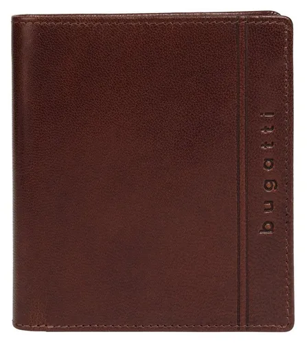 bugatti LUCIDO Geldbörse im Hochformat aus Echtleder für Herren - Herren-Geldbörse aus 100% echtem Rindleder mit RFID-Schutz, 2-fach klappbar und Platz für bis zu 8 Karten – ideal für sichere Organisation im Alltag.