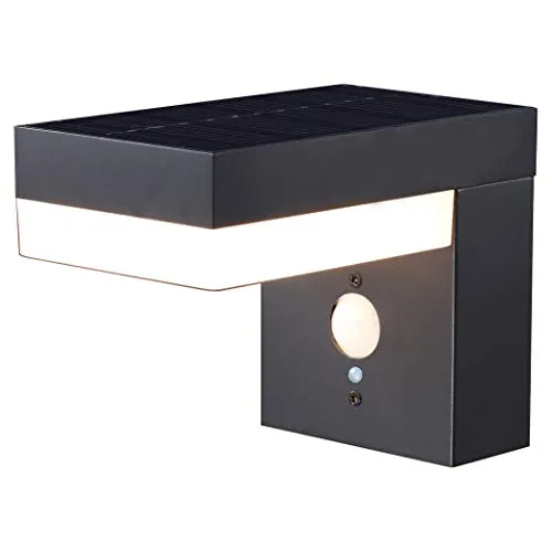 proventa Design Solar LED-Außenleuchte mit Bewegungsmelder - Hochwertige Solar LED Wandleuchte mit 400 Lumen, ideal für Außenbereiche. Energiefrei und umweltfreundlich dank integriertem Solarpanel.
