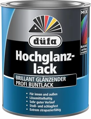 düfa Hochglanzlack Reinweiß 375 ml weiß hochglänzender Lack │ Buntlack für Innen & Außen