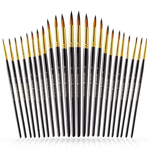 Tritart Set mit 24 Pinseln für feine Details – professioneller Aquarellpinsel und mehr aus Acryl, Aquarell und Ölfarben