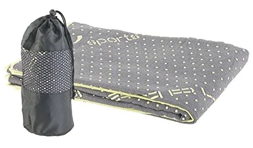 PEARL Sports Fitnesstuch rutschfest: 2in1-Mikrofaser-Yoga-Handtuch & Auflage, saugfähig, rutschfest, grau (Fitness Handtuch, Noppenhandtuch, rutschfestes)