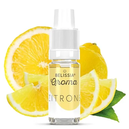 Belissia Lebensmittelaroma - Zitrone - Hochdosiertes Lebensmittel Aroma 10ml. Zur Verwendung in Lebensmitteln & Getränken für Vernebler, Nebelmaschinen, Diffuser uvm.