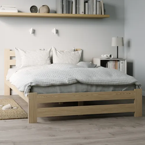 Home Collective Holzbett mit Lattenrost 140x200 cm