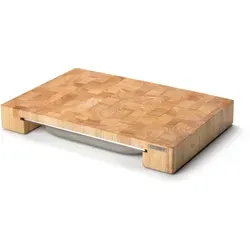 Continenta Schneidebrett aus Holz - Hochwertiges Stirnholz-Schneidebrett, 48 cm breit und 32,5 cm hoch, ideal für präzises Schneiden und ansprechende Präsentation in der Küche.