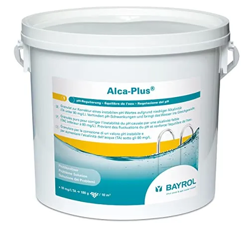 Bayrol Alca-Plus 5 kg - pH-Wert Stabilisierung für Pools - Pool-Balancer zur Korrektur instabiler pH-Werte, stabilisiert durch Pufferwirkung und sorgt für klares, ausgewogenes Wasser.