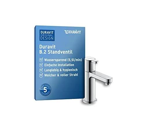 Duravit B.2 Standventil - Kaltwasser Waschtischarmatur - Badewannenarmaturen: Wassersparende Kaltwasserarmatur mit max. 5,5 l/min Durchfluss, langlebiger Chromoberfläche und angenehm weichem Strahl für ein komfortables Erlebnis.