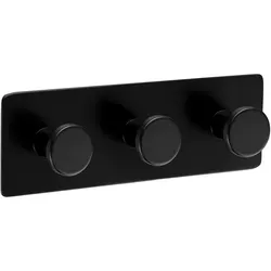 Ambrosya Klebehaken Selbstklebender Handtuchhalter - Handtuchhaken Klebehaken Schwarz Bad, Badezimmer, Küche, WC, (Packung), ohne Bohren schwarz 1 x 3 | 13.5 cm x 4.5 cm